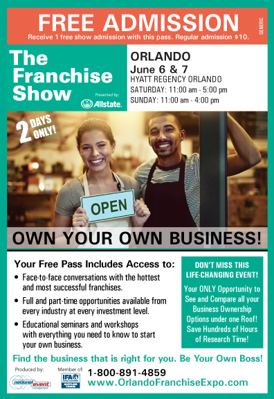 The Orlando Franchise Show - free admission pass
