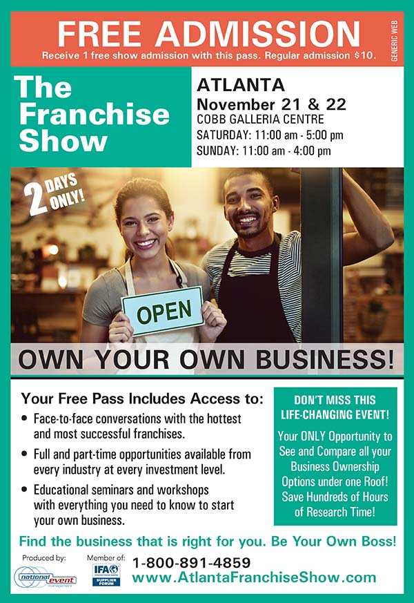 The Atlanta Franchise Expo - free admission pass