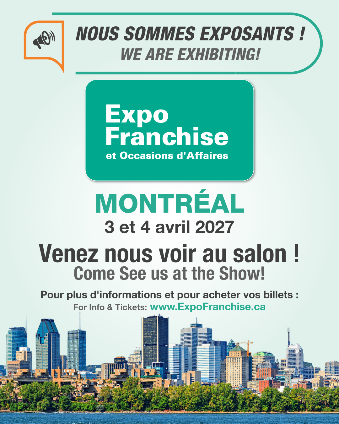 Nous exposons au Salon de la Franchise de Montréal