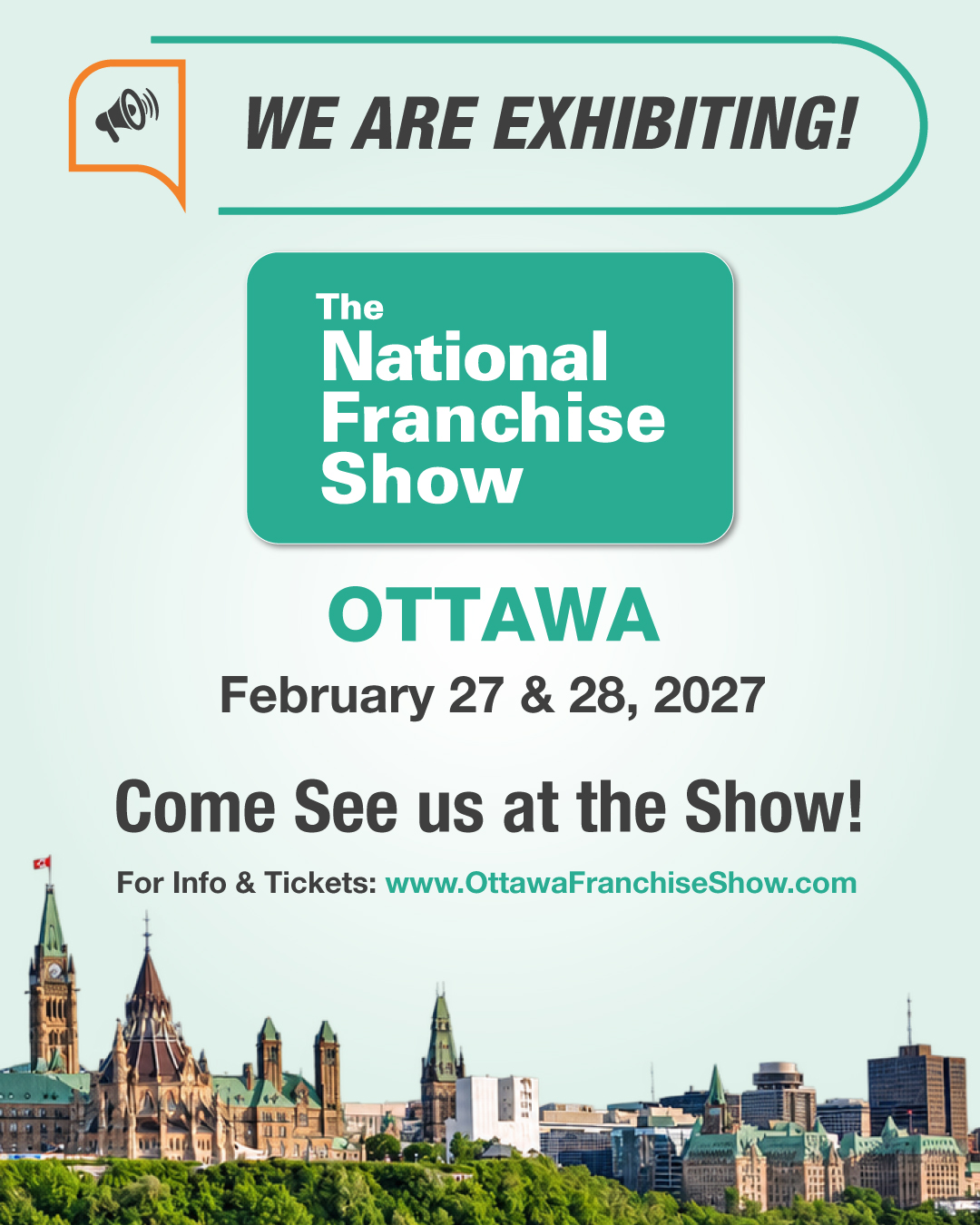 We are exhibiting at the Ottawa Franchise Show