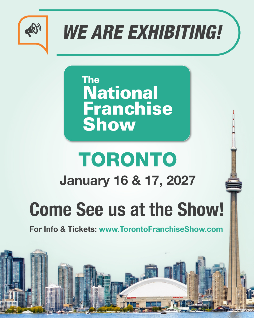 We are exhibiting at the Toronto Franchise Show